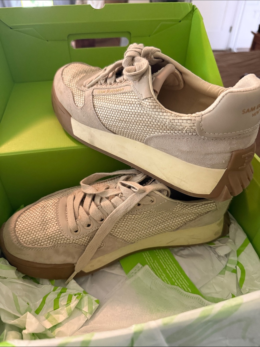 Sam Edelman Beige and Brown Women's Sneakers